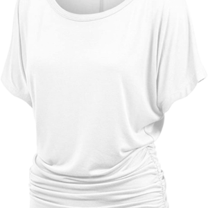 MBJ Women's Solid Short Sleeve Boat Neck V