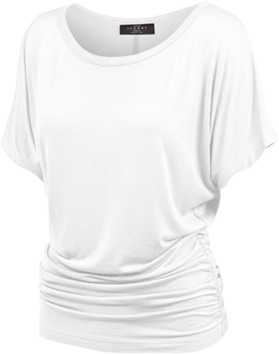 MBJ Women's Solid Short Sleeve Boat Neck V